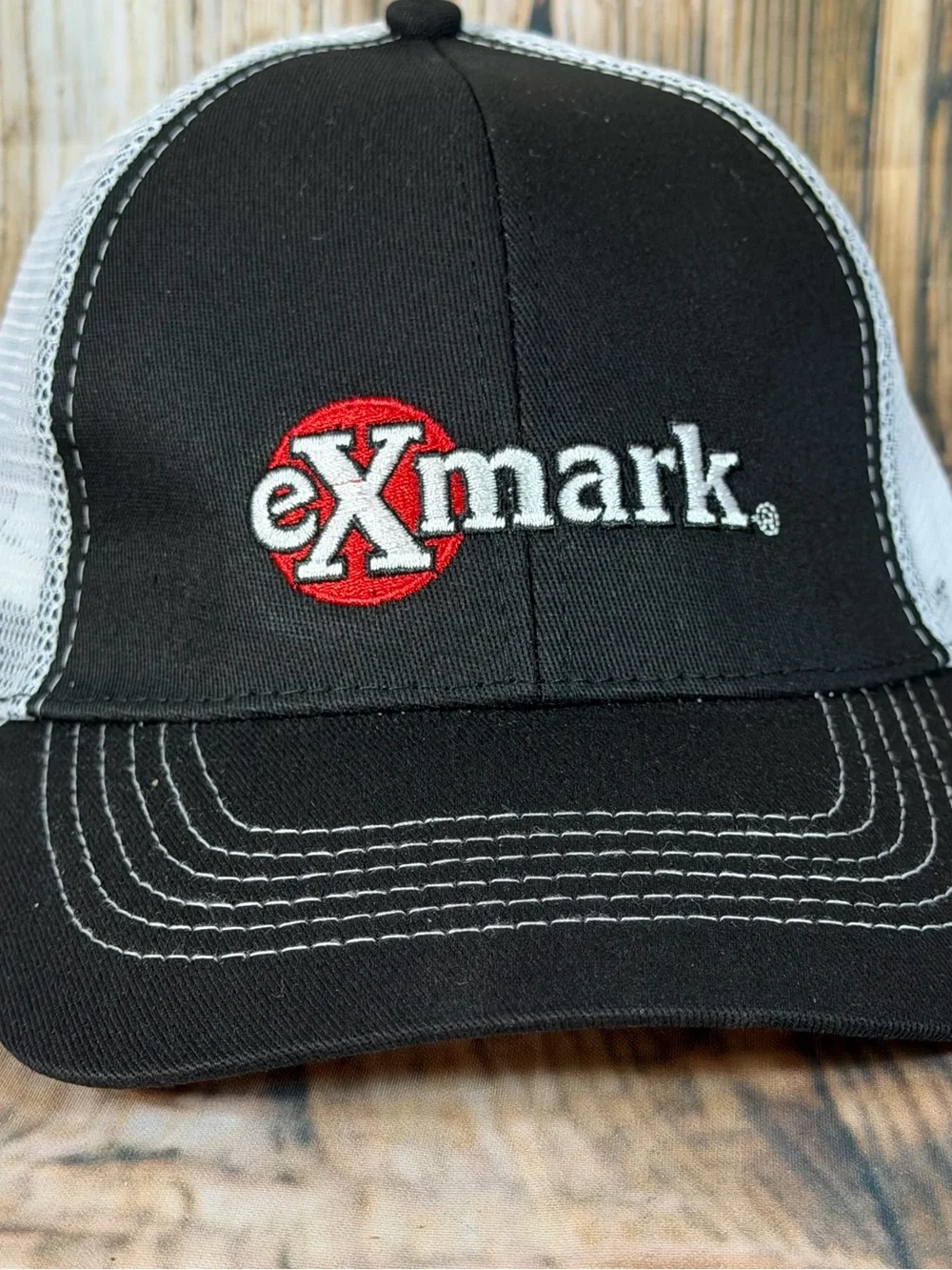 eXmark Trucker Hat The Mower Shop Black White Mesh Advertising Cap New Logo